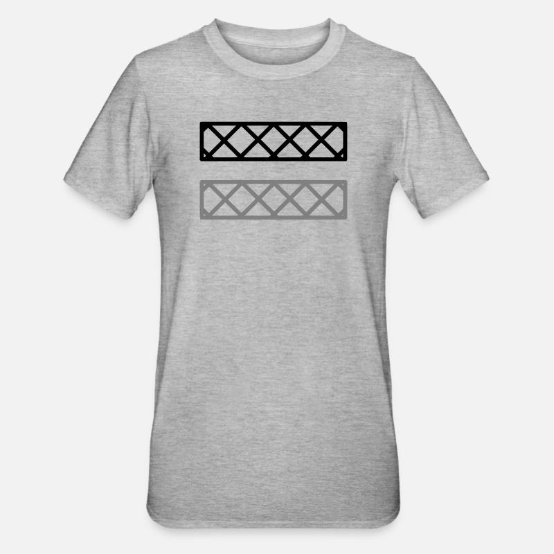 Fence Grid Pattern Frame - Unisex Polycotton T-Shirt - heather grey