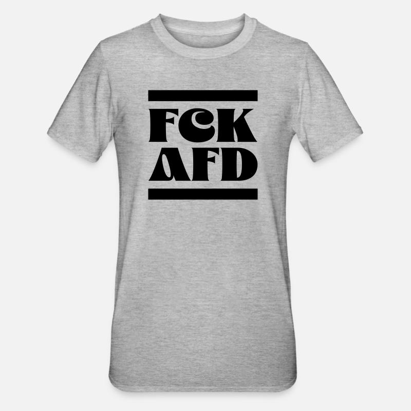 FCK AfD - T-shirt polycoton Unisexe - gris chiné