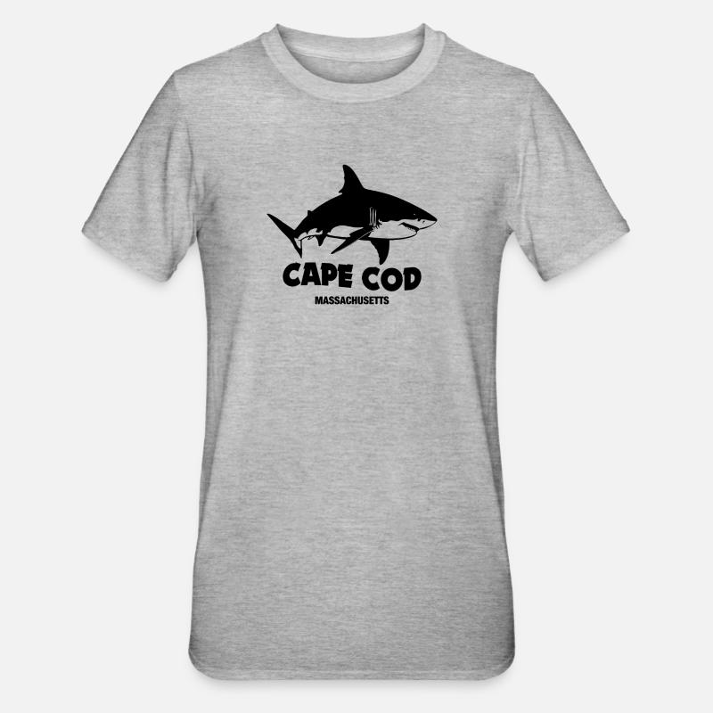 Cape Cod - grands requins blancs - T-shirt polycoton Unisexe - gris chiné
