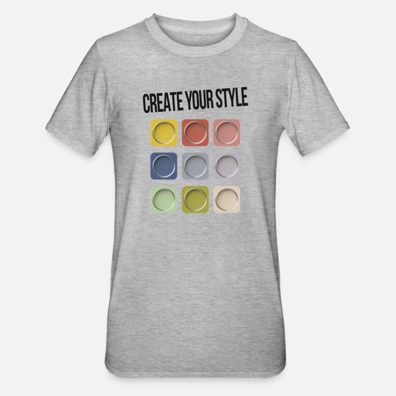 Create Your Style – Modernes Statement - Unisex Polycotton T-Shirt - Grau meliert