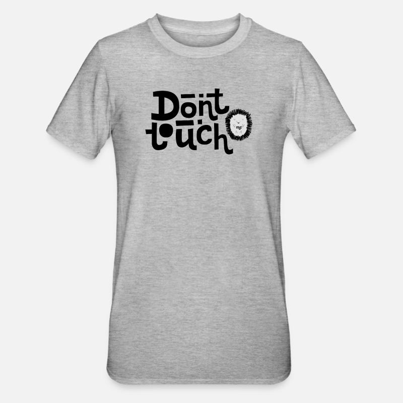 Ne touche pas à un hérisson mignon - T-shirt polycoton Unisexe - gris chiné