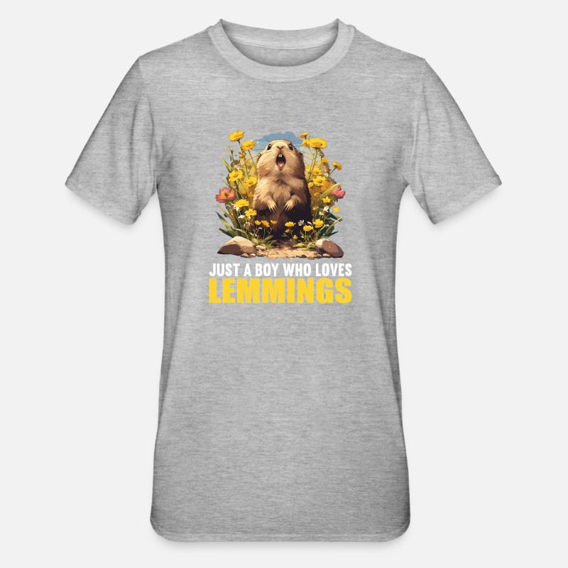 Lemminge Lemming - Unisex Polycotton T-Shirt - Grau meliert