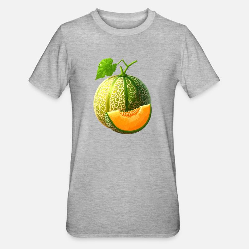 Honigmelone - Unisex Polycotton T-Shirt - Grau meliert