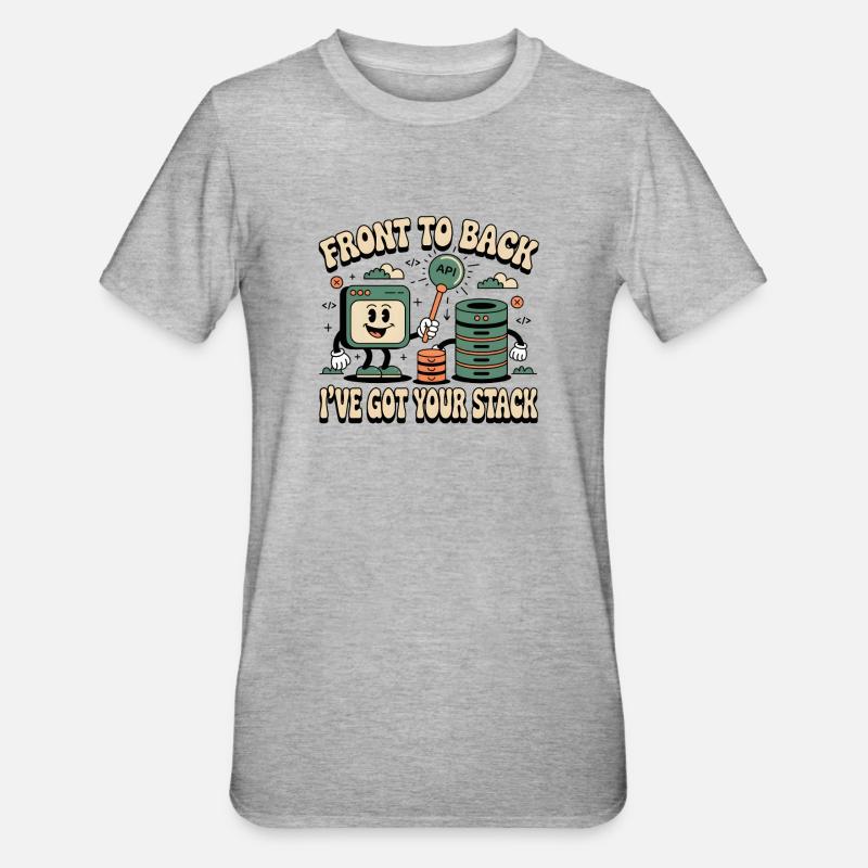 Alusta loppuun: Full Stack -kehittäjät - Unisex polypuuvilla-t-paita - harmaasävyinen