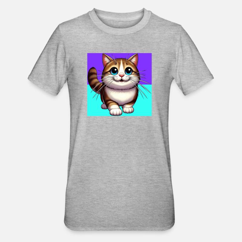 chat - T-shirt polycoton Unisexe - gris chiné