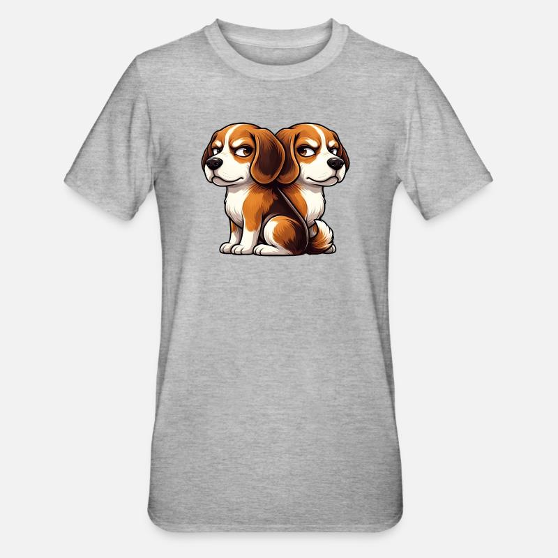 Amici Amici Gemelli Amici Cartoon Beagle Carini - Maglietta unisex, mix cotone e poliestere - grigio melange