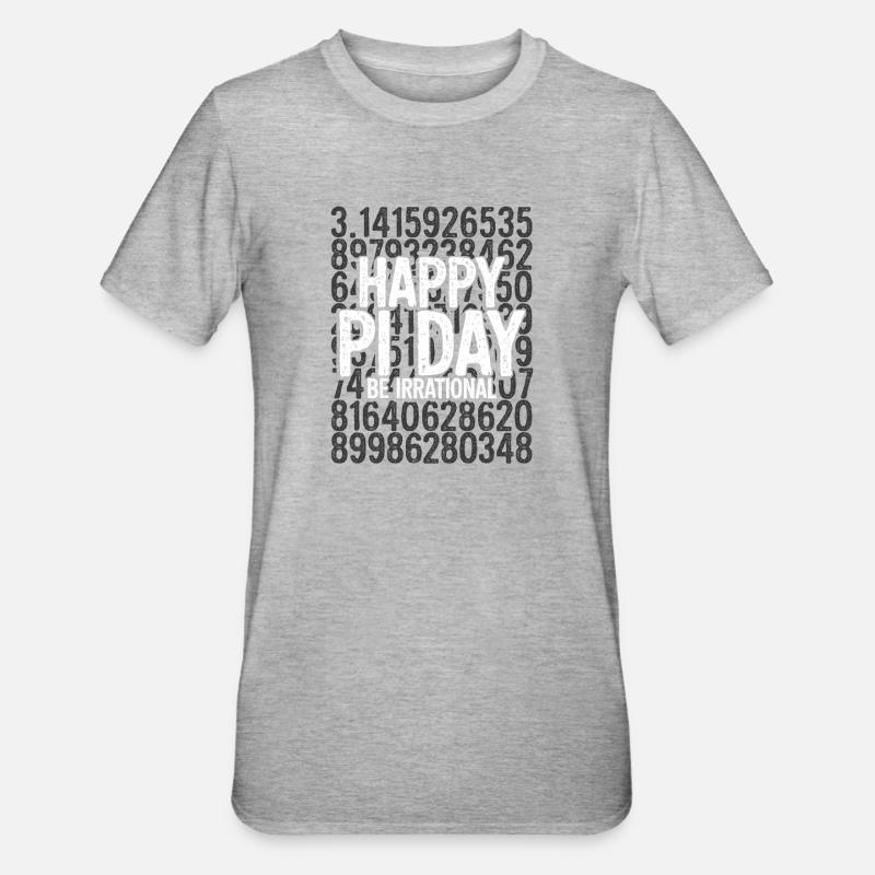 Pi-Tag Be Irrational - T-shirt polycoton Unisexe - gris chiné