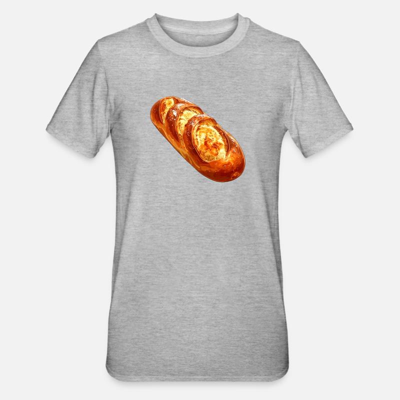 Brot oder Baguette - Unisex Polycotton T-Shirt - Grau meliert