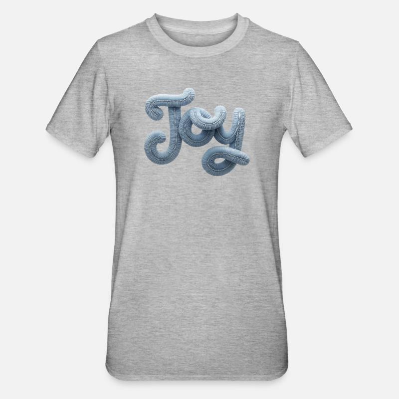 Joy Moderner Patchwork Look - Unisex Polycotton T-Shirt - Grau meliert
