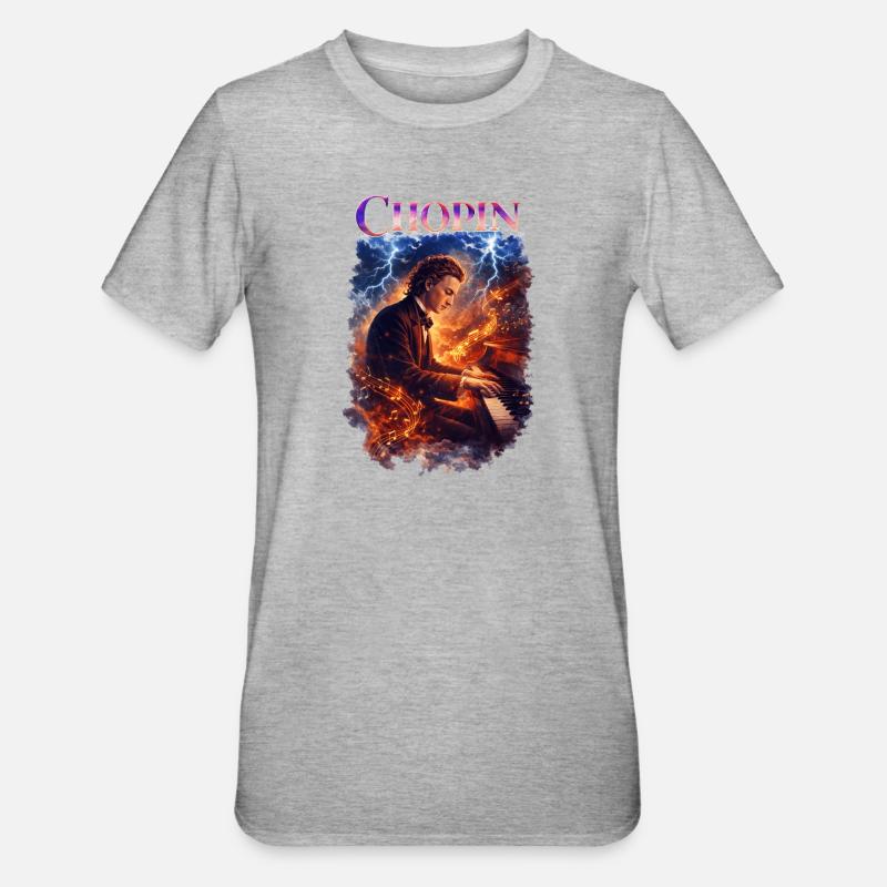 Piano à feu Chopin - T-shirt polycoton Unisexe - gris chiné