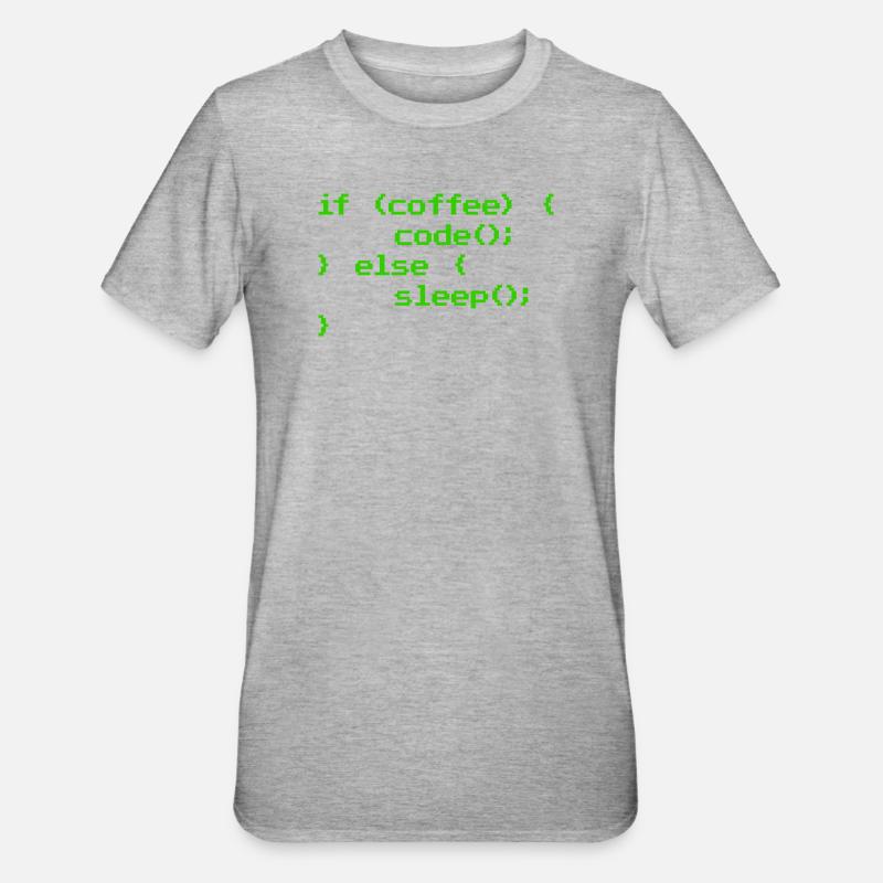 No Coffee No Code Programmer Computer Scientist - Unisex Polycotton T-Shirt - heather grey