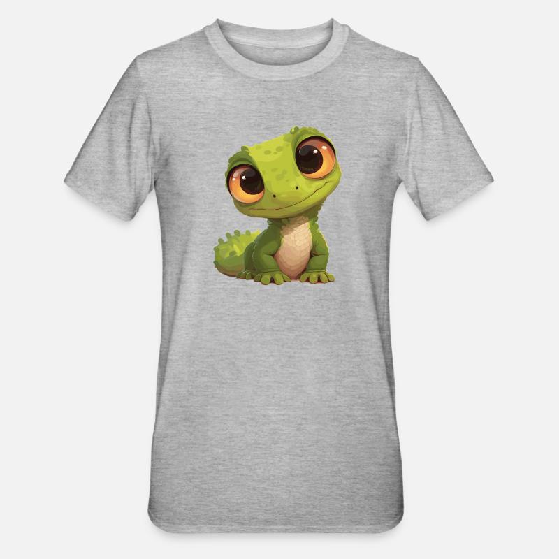 Eidechsen Eidechse - Unisex Polycotton T-Shirt - Grau meliert