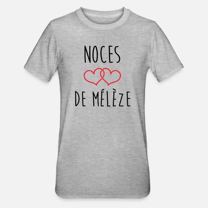 Larch Wedding 69 Jahre Ehe - Unisex Polycotton T-Shirt - Grau meliert