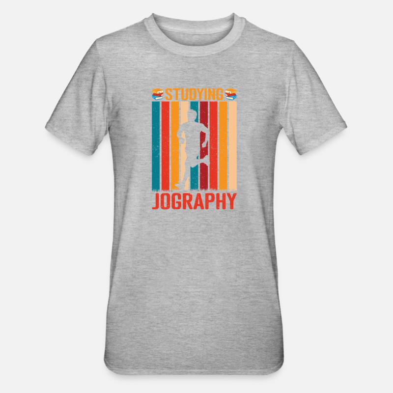 Running Run Studying Jography Marathon Runner - Unisex Polycotton T-Shirt - Grau meliert