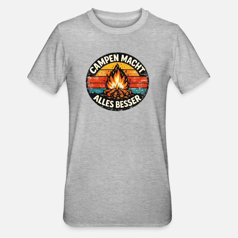 Camping makes everything better - Unisex Polycotton T-Shirt - heather grey