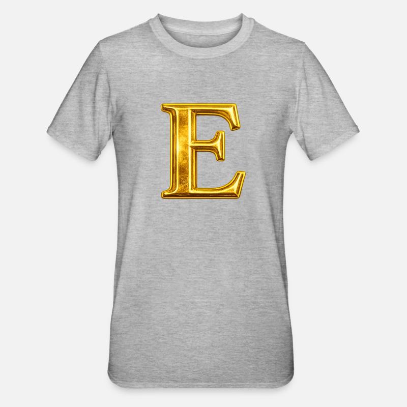 Design du monogramme Golden E - T-shirt polycoton Unisexe - gris chiné