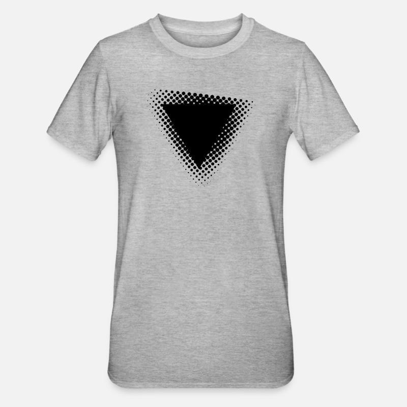 Conception géométrique de triangles à points - T-shirt polycoton Unisexe - gris chiné