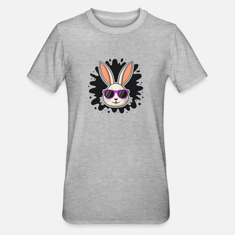 Chic Rabbit Purple Glasses - Unisex Polycotton T-Shirt - heather grey