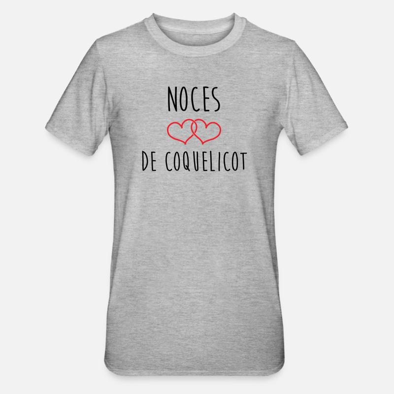 Mohnhochzeit 8 Jahre Ehe - Unisex Polycotton T-Shirt - Grau meliert