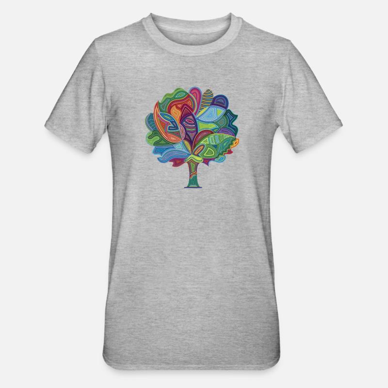 Color Magic Tree - Unisex Polycotton T-Shirt - heather grey