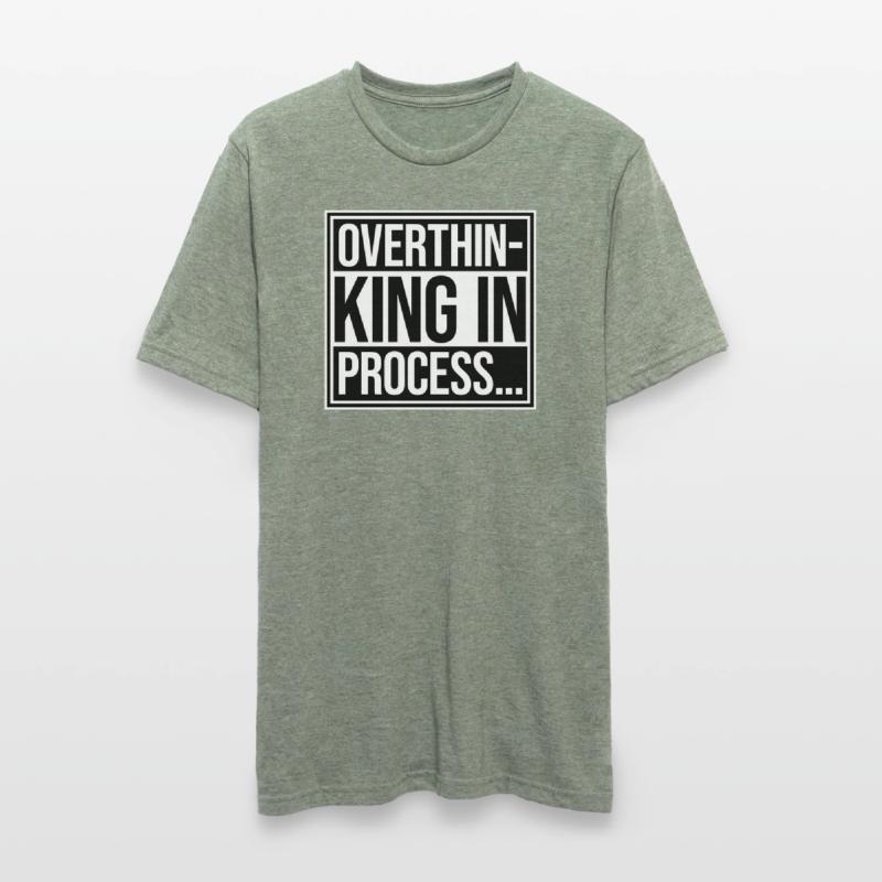 Overthinking In Process Funny Brooding Saying Logo Unisex Polycotton T-Shirt