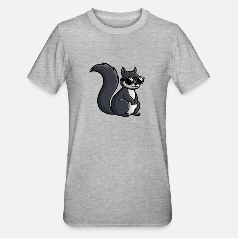 Coole Eichhörnchen-Dunkle Brille - Unisex Polycotton T-Shirt - Grau meliert