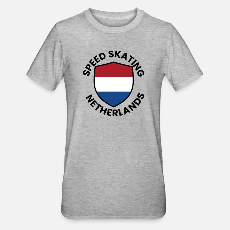 Speedskate Netherlands Shield - Unisex Polycotton T-Shirt - Grau meliert