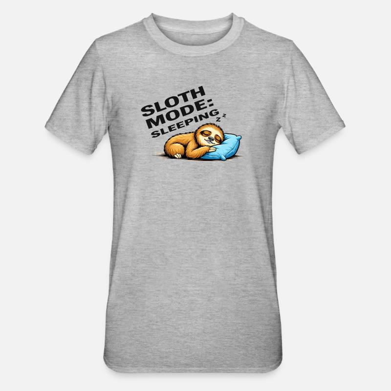 Sloth Mode Sleeping - Unisex Polycotton T-Shirt - heather grey