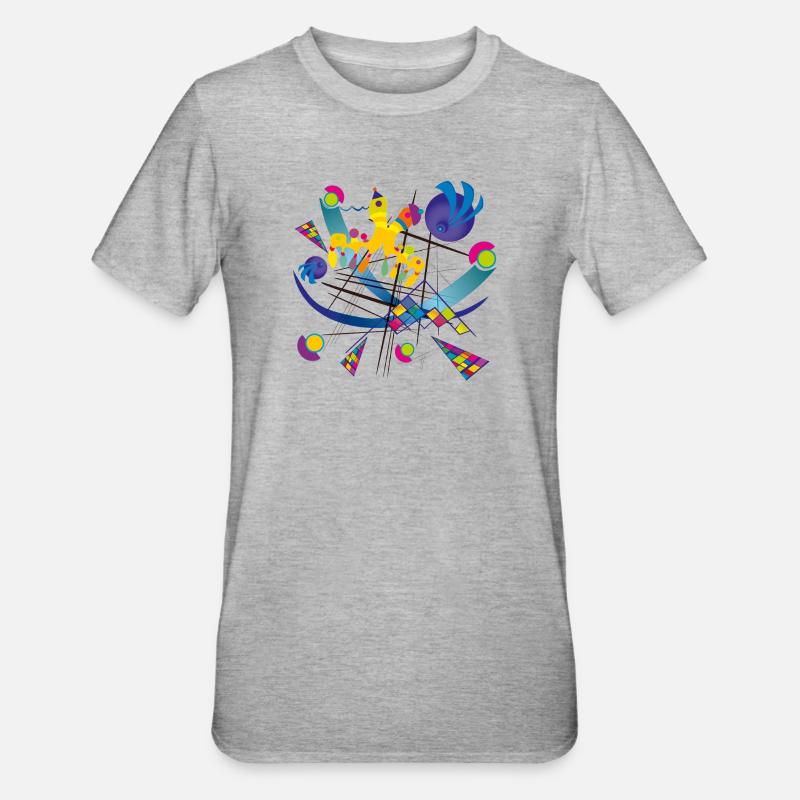 Tragbare Kunst - Visual symphony - Unisex Polycotton T-Shirt - Grau meliert
