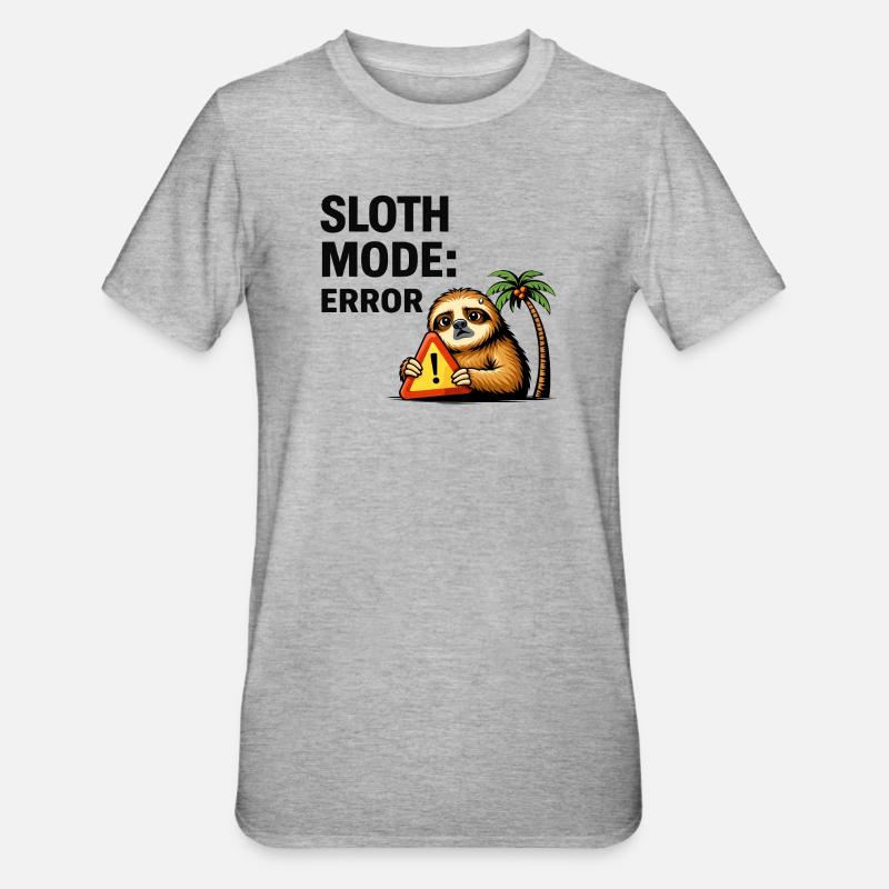 Sloth Mode Error - Unisex Polycotton T-Shirt - heather grey