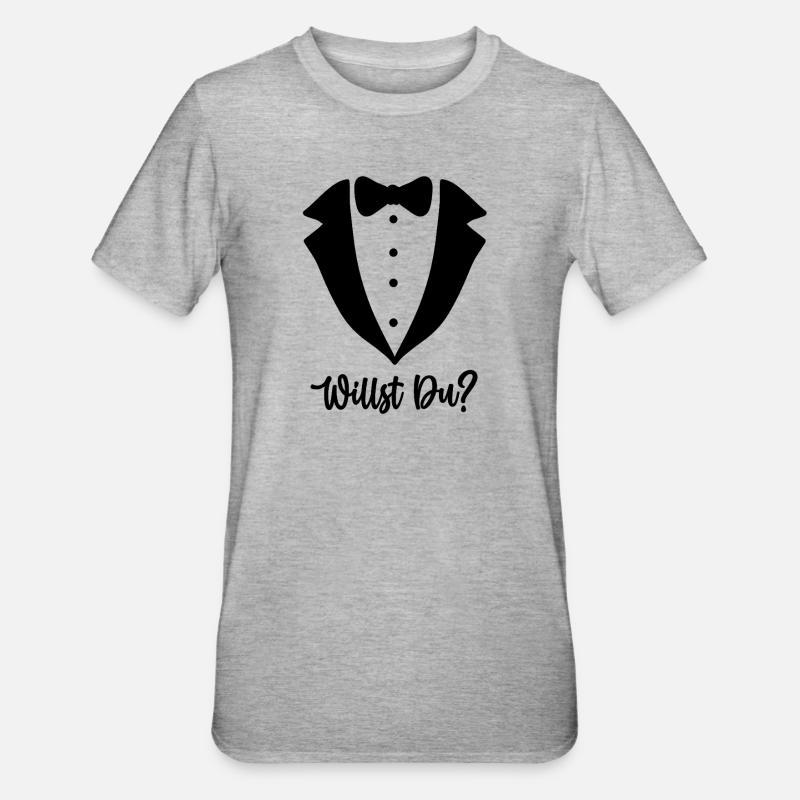 PROPOSEZ-VOUS une demande en mariage mariage - T-shirt polycoton Unisexe - gris chiné