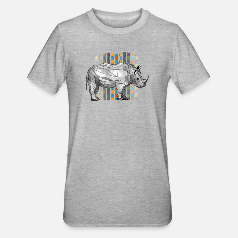 rhinoceros - Unisex Polycotton T-Shirt - heather grey