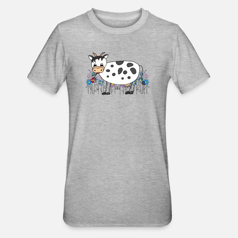 Cow - Unisex Polycotton T-Shirt - heather grey