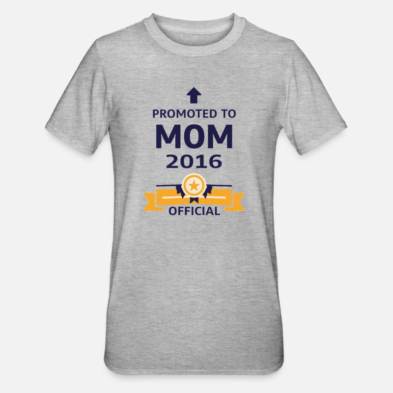 Beförderung zur Mutter 2016 - Unisex Polycotton T-Shirt - Grau meliert