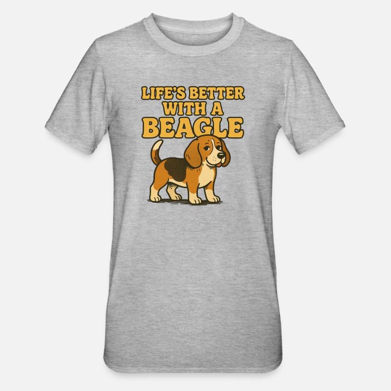 Beagle Life Better With A Beagle - Unisex Polycotton T-Shirt - heather grey
