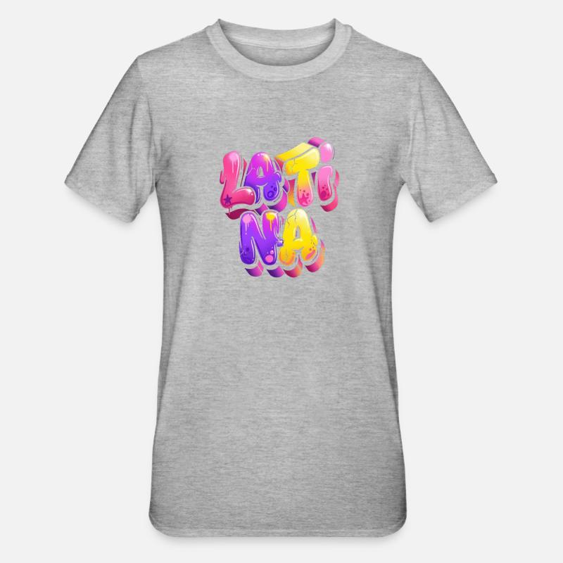 Dégradé de lettrage de graffiti néon - T-shirt polycoton Unisexe - gris chiné