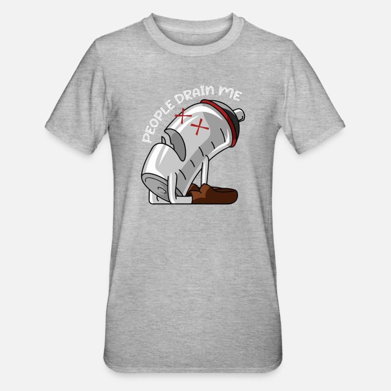 Introverti - Design drôle d’introverti - Sarcastic Sar - T-shirt polycoton Unisexe - gris chiné