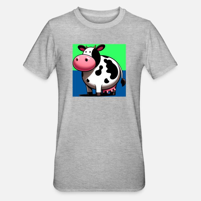 cow - Unisex Polycotton T-Shirt - heather grey