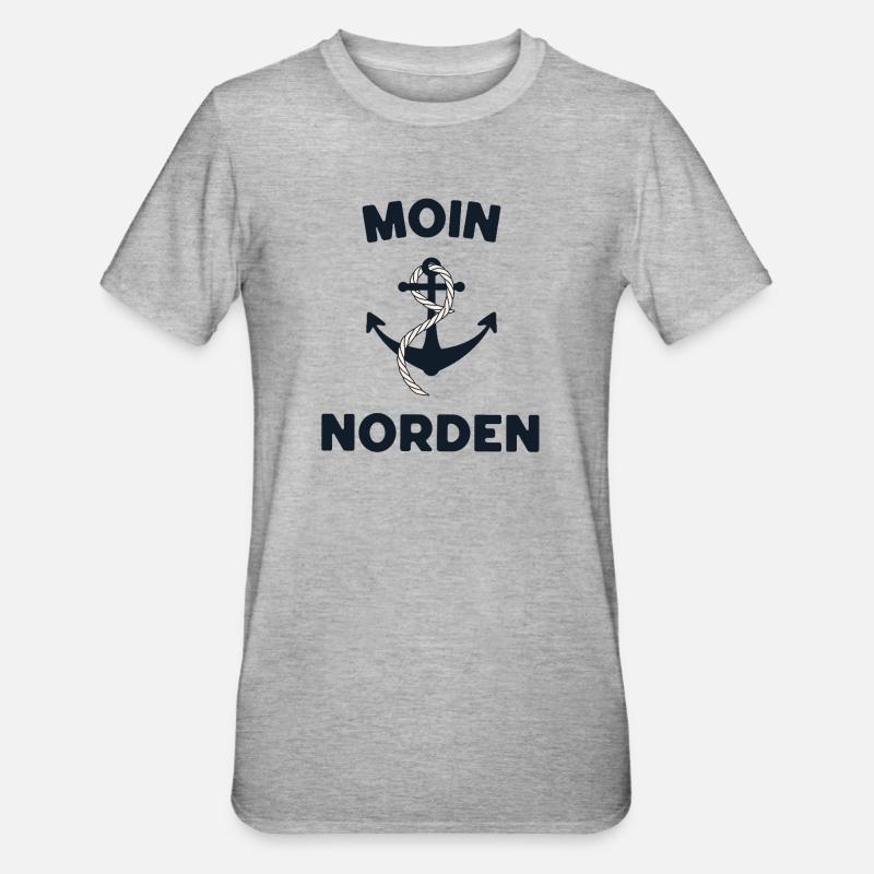 Moin Norden – Conception d’ancres maritimes - T-shirt polycoton Unisexe - gris chiné
