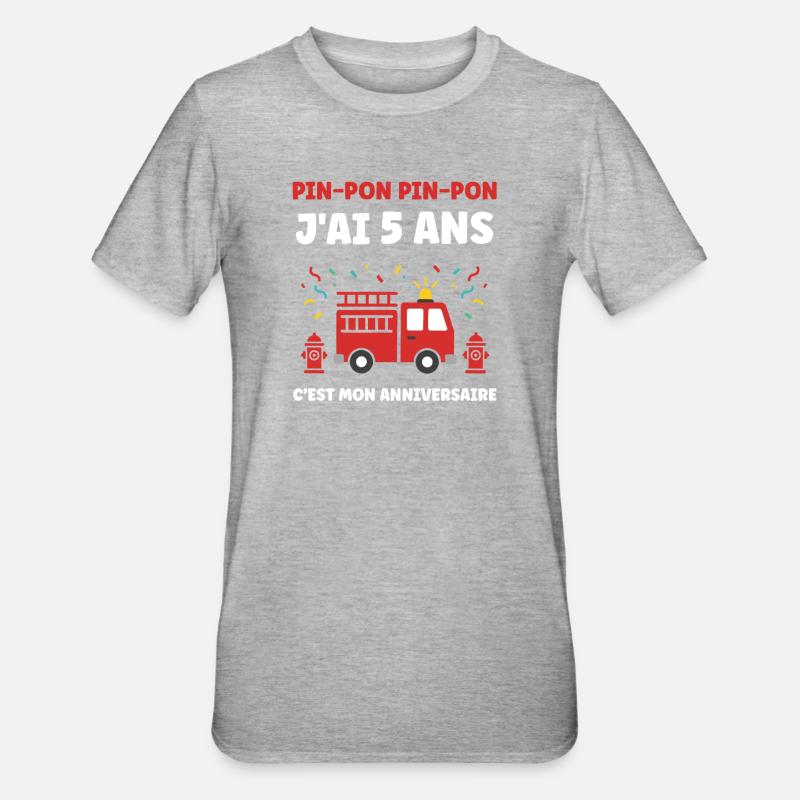 5 ans - T-shirt polycoton Unisexe - gris chiné