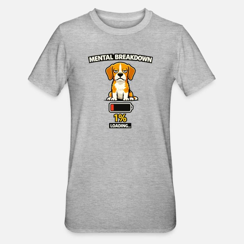 Mental Breakdown Beagle Loading - Unisex Polycotton T-Shirt - heather grey