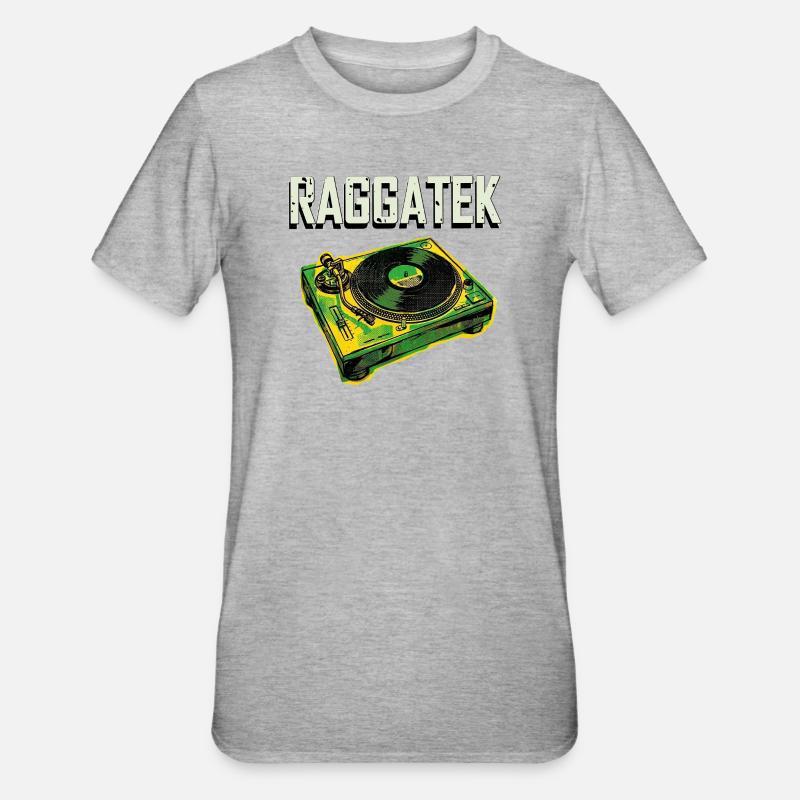 Raggatek Turntable Jamaica - Unisex Polycotton T-Shirt - heather grey