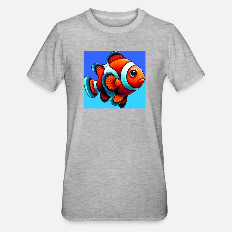 Poisson-clown - T-shirt polycoton Unisexe - gris chiné