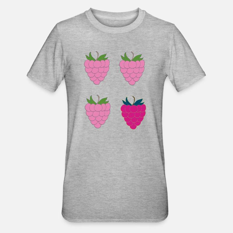 Double Raspberry Pop Art - Unisex Polycotton T-Shirt - heather grey