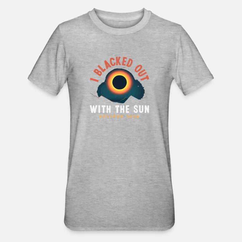 Éclipse solaire 2026, 12 août - T-shirt polycoton Unisexe - gris chiné