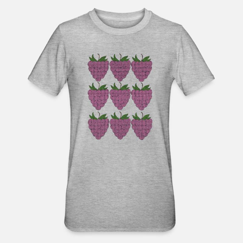 raspberry pattern textile - Unisex Polycotton T-Shirt - heather grey