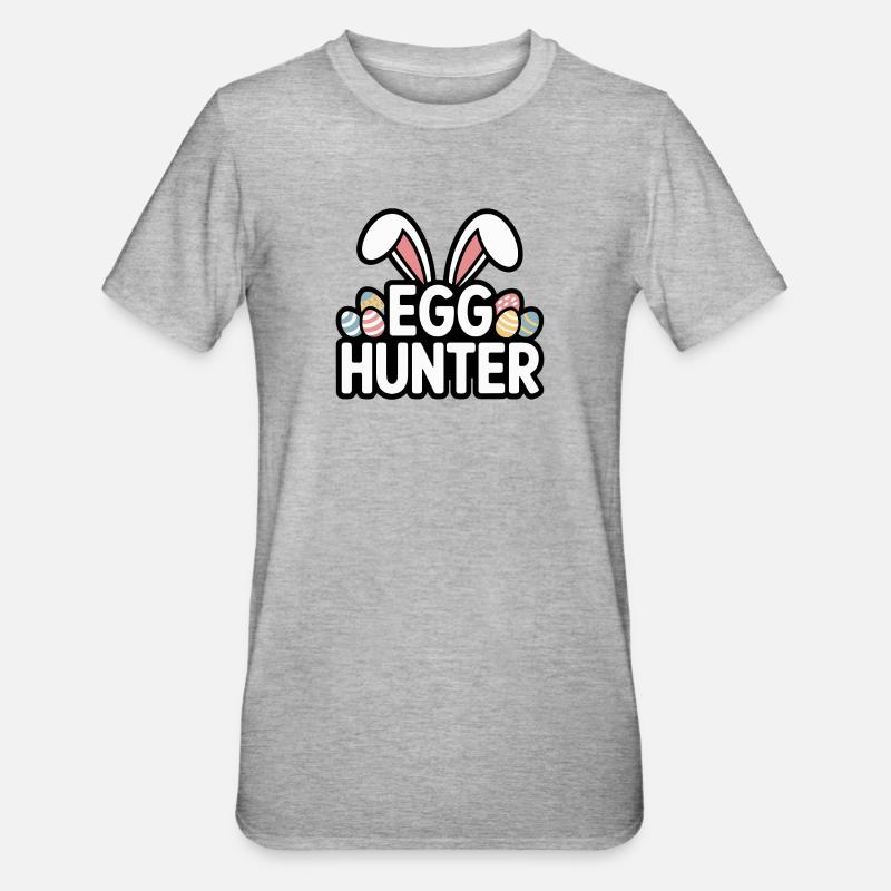 Egg Hunter Bunny – Conception de Pâques - T-shirt polycoton Unisexe - gris chiné