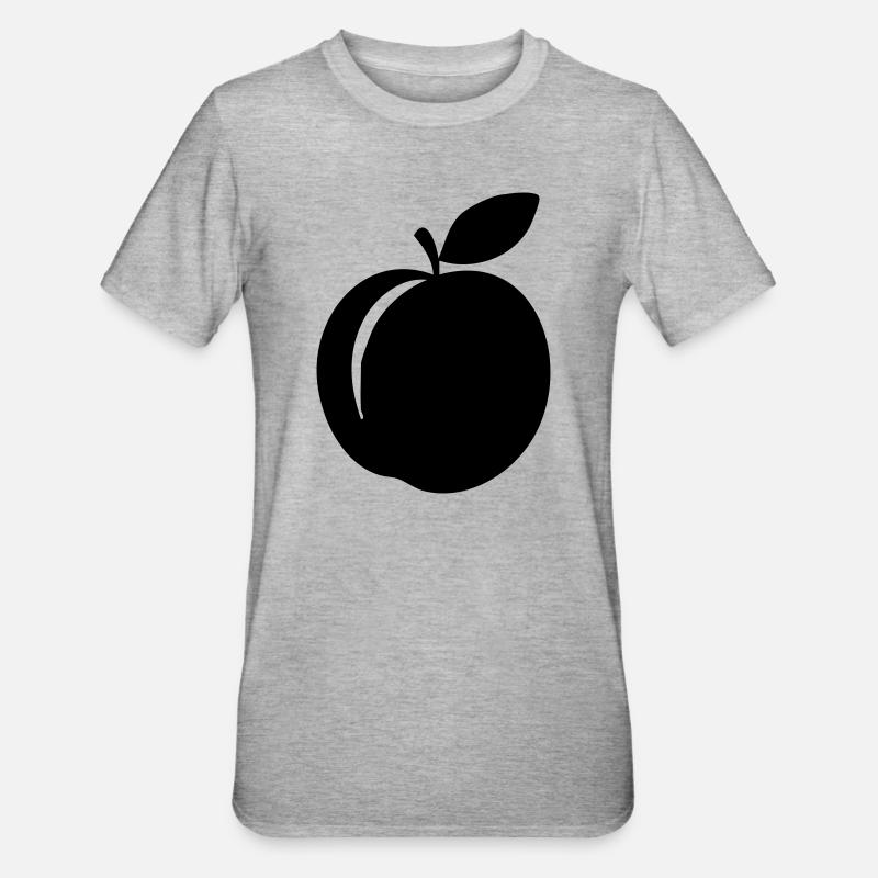 Pfirsich-Silhouette – süßes Sommerdesign - Unisex Polycotton T-Shirt - Grau meliert