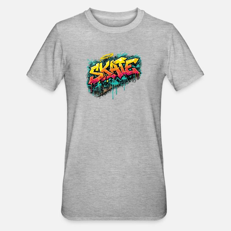 Skate Graffiti Explosion - Unisex Polycotton T-Shirt - heather grey