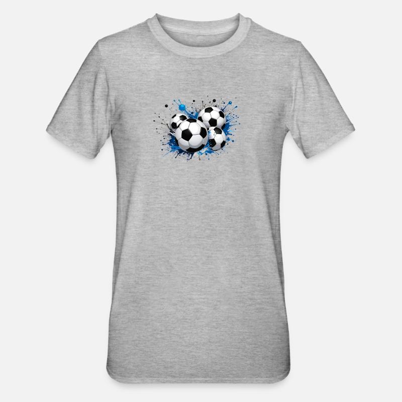 Fodbolddesign til en stor begivenhed - Unisex polycotton T-shirt - grå meleret